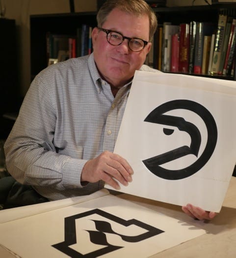 ob Wages with the 1972 Atlanta Hawks and Atlanta Flames logos. (Photo by ©Paul Wages, 2014.)