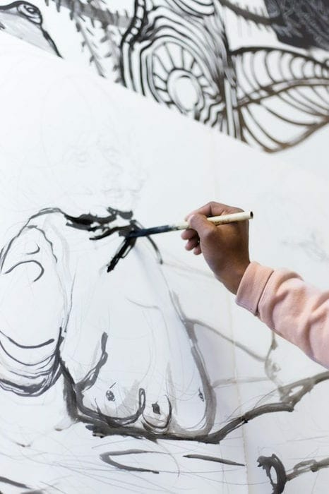 ATL artist William Downs at work.