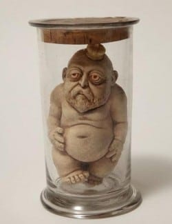 Adrien Barrère, Edward VII, ca. 1899, plaster contained in sealed jar. Schlossberg collection. 
